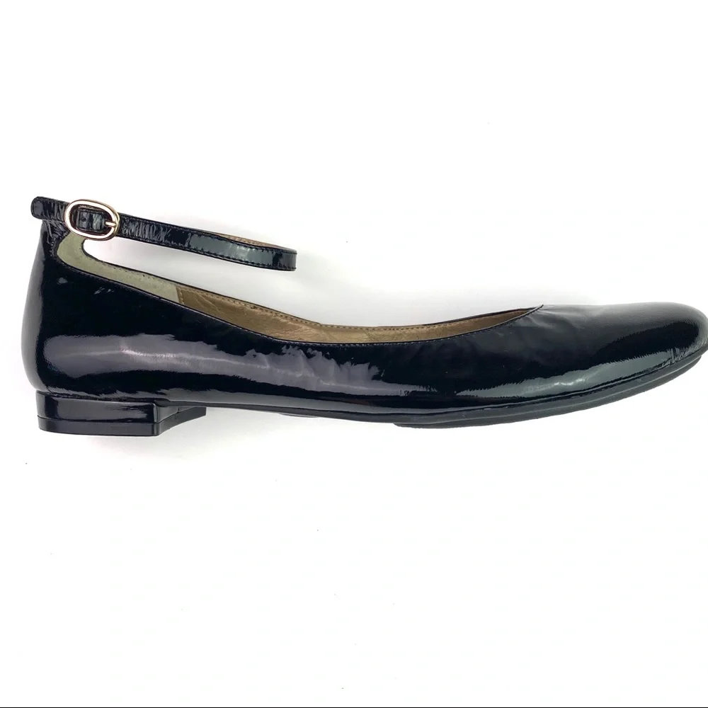 Ballet Flats, Ankle Strap, Comfort Sole, Genuine Patent Leather, by Me Too, GUC - Picture 1 of 14